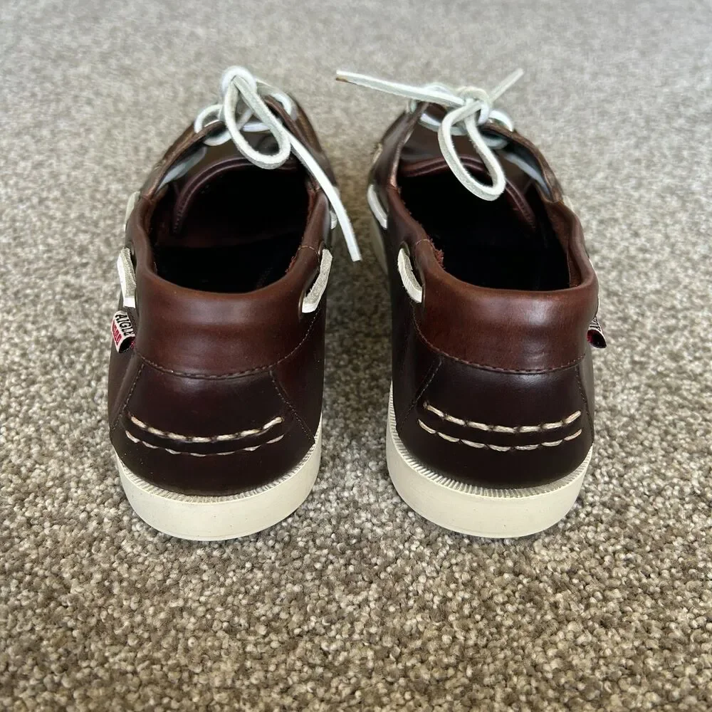 AIGLE 1853 LEATHER BOAT SHOES ELEGANT MENS 8.5 BROWN